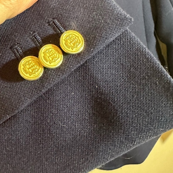 Talbots - Navy Blue Knit Blazer w/ Gold Buttons - Size 10P- NWT - Picture 7 of 7